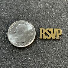 Small RSVP Please Respond Metal Pin Pinback #42407 picture