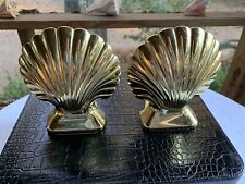 VTG Baldwin Brass Book Ends Pair Scallop Seashell Henry Ford Museum Greenfield picture