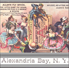 Alexandria Bay New York 1800s Allans Fly Brick Trade Card Wooden Peg Leg Fiddler picture
