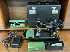 Vintage Singer 221-1 Portable Featherweight Sewing Machine w/Box + Accessories picture
