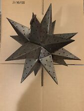 VTG Star Ornament Giant Moravian Star Dimensional Pressed Tin Star Candle Holder picture