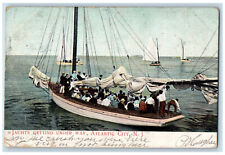 1907 Jachts Getting Under Way Atlantic City New Jersey NJ Antique Postcard picture
