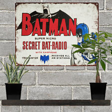 Batman Radio Metal Sign Ad Repro Oil Garage Shop Mancave 9x12