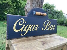 Cigar Bar Whiskey Bar Cigars Wood Sign Raised Rustic Tavern Antique Look picture
