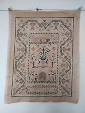 vintage amazing primitive alphabet sampler embroiedry textile panel item562 picture