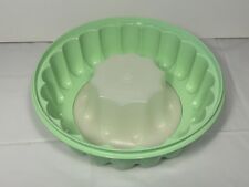 Vintage TUPPERWARE Jadeite Mint Green Jello Mold Ice Ring Jel-n-serve 2pc 1201-9 picture