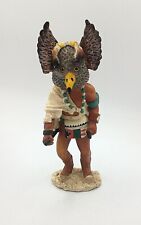 Hopi  Owl Mongwa Kachina Hunter, Resin Signed OTG 7.5 Inches Tall X 2.5