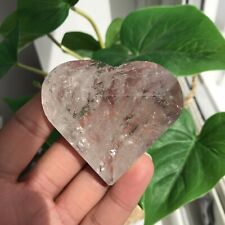 Stunning Pale Smoky Quartz Heart Faceted Crystal Gorgeous Rainbows 79g - 6.1cm  picture