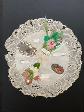 Victorian Exquisite early paper lace shaped valentine picture