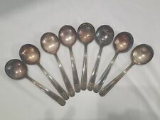 Vintage Chicken In the Rough Oneida Hotel Plate Soup Spoons Lot 8 Rooster Golf picture