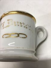 Antique 1868-1881 Haviland Shaving Mug JT Duncan In Gold/Gold Highlight picture