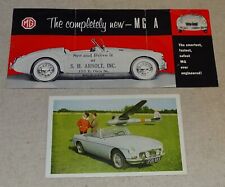 circa 1950s MG A car flyer & circa 1964 MGB postcard picture