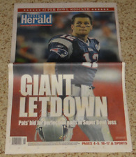 Boston Herald Patriots-Giants Super Bowl Newspaper 2-4-08 Tom Brady Cover picture
