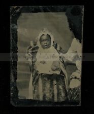Rare black / african american child, hidden mother with scratched out face picture