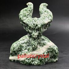 1pc Natural Qinghai Jade Devil Quartz Crystal Devil Skull Gem Reiki Healing 3