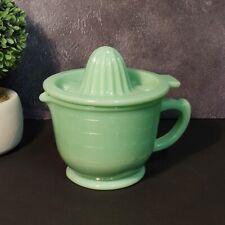 JADEITE DEPRESSION STYLE GLASS JUICER & 2 CUP MEASURING CUP, Vintage Mixing Bowl picture