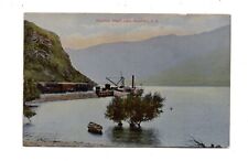 LAKE WAKATIPU, SOUTH ISLAND, NZ ~ KINGSTON WHARF, SHIP, FERGUSSON PUB ~ 1910s picture