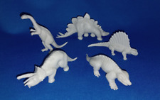 Marx Dinosaurs 1970s Light Gray Plastic Prehistoric Playset Vintage Lot of 5 picture