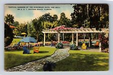 Daytona Beach FL-Florida, Tropical Garden Ridgewood Hotel, Vintage Postcard picture
