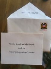  JFK JR & Caroline Kennedy Thank You Card for Jackie Kennedy's Passing UNIQUE  picture