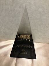 Vintage 1991 Gold Award KTVU Mornings On 2 Glass Pyramid Table Top Paper Weight picture