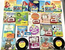 Vintage Rare Disney Read-Along Book Lot of 11 Cassettes 2 CDs 2 Vinyls Untested picture