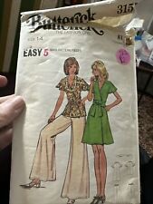Butterick pattern 3157 Miss Size 14 Dress Top Pants Belt Cut Complete Vintage picture
