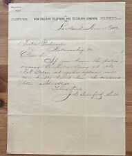 ATQ 1886 Letterhead NEW ENGLAND TELEPHONE & TELEGRAPH COMPANY Portland ME picture