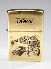 Vintage 1996 Doral Tobaccoville NC Gold Zippo Lighter picture