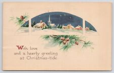 Christmas Greetings Posted 1924 Divided Back Postcard picture