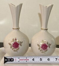 Set of 2 Lenox Red Rose Vases In Perfect Condition. Perfect For DIY Wedding picture