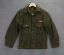 Vintage US Army Field Utility Shirt Jacket Men's Small Wool Blend 50s Button Up picture