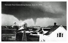 Postcard Greensburg Kansas KS Tornado June, 1918 Aerial View Reprint #10067 picture