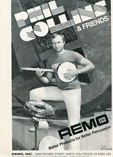 1985 small Print Ad of Remo Roto Toms w Phil Collins picture