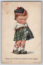 Little Scottish Boy Kilt Can Me Too Canny Twelvetrees Humor Postcard 1922 No 134 picture
