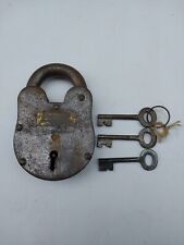 Confederate States Padlock  Lock 2 Keys Works 1 Extra Key Nice Cond Vtg  picture