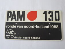 Vintage 1968 Ronde Van Noord Holland Car Rally Participant Plate Plaque RAC West picture