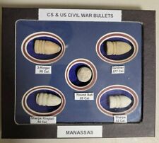 Nice Matted Starter Set Of Civil War CS & US Civil War Bullets -  Manassas picture