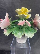 Capodimonte Flowers in Basket Made in Italy - Some Very Small Chips - Stunning picture