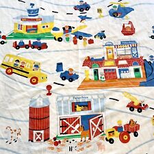 Vintage Fisher Price Little People Twin Fitted Sheet & Pillowcase picture
