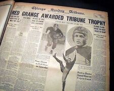 Terrific RED GRANGE Illinois Wins Chicago Tribune Silver Football 1924 Newspaper picture