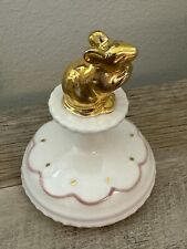 Anthropologie Philomena Mouse Cookie Stamp Pretty Pink White Gold Porcelain Bake picture