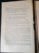 1879 original train report NEW YORK & NEW ENGLAND RAILROAD Woonsocket Dedham MA picture