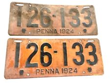 1924 pennsylvania license Plate Pair Set 126-133 picture