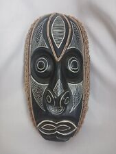 African Tribal Face Mask 14x8, Wood Hand Carved,Wall Hanging Style. picture