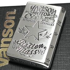 Vanson Gear Top Oil Lighter Logo Star Silver Made In Japan picture