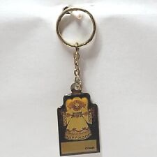 Vintage Christmas Guardian ANGEL Keychain Hearts & Holly on Dress, Brass picture