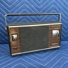 Vintage Sony Super Sensitive 9 Transistor AM Radio 6R-33 Woodgrain Made In Japan picture