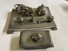 6 pieces Svenskt Tenn I 8 Pewter Inkwell Lion 1930's picture