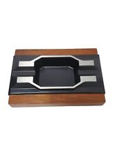 Home Supplies Ashtray, Large Portable Metal Desk Compatible w/ Solid Wood Ashtra picture
